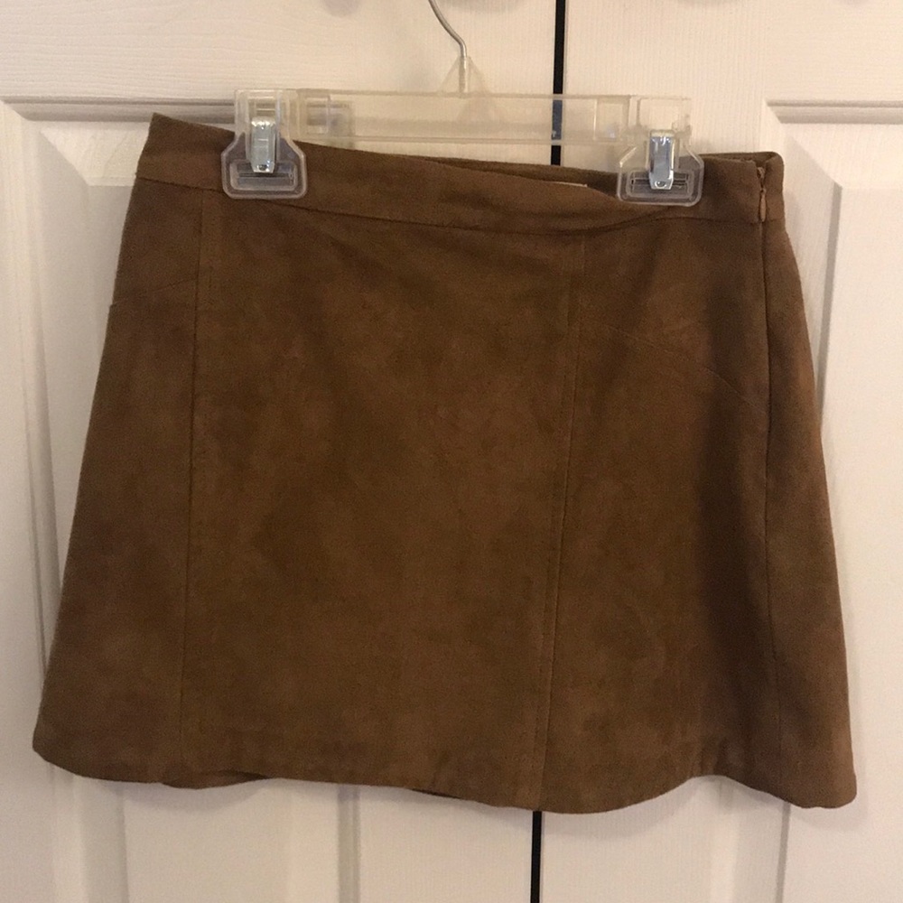 Brown suede skirt